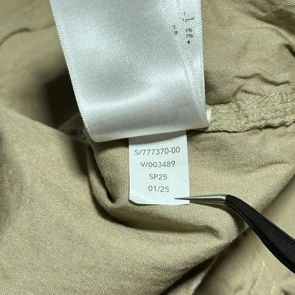 Athleta Paradise Straight Leg Cargo Pants Womens Small Khaki Linen Blend Stretch - Picture 7 of 15